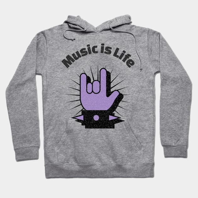 Music is Life Hoodie by T-shaped Human